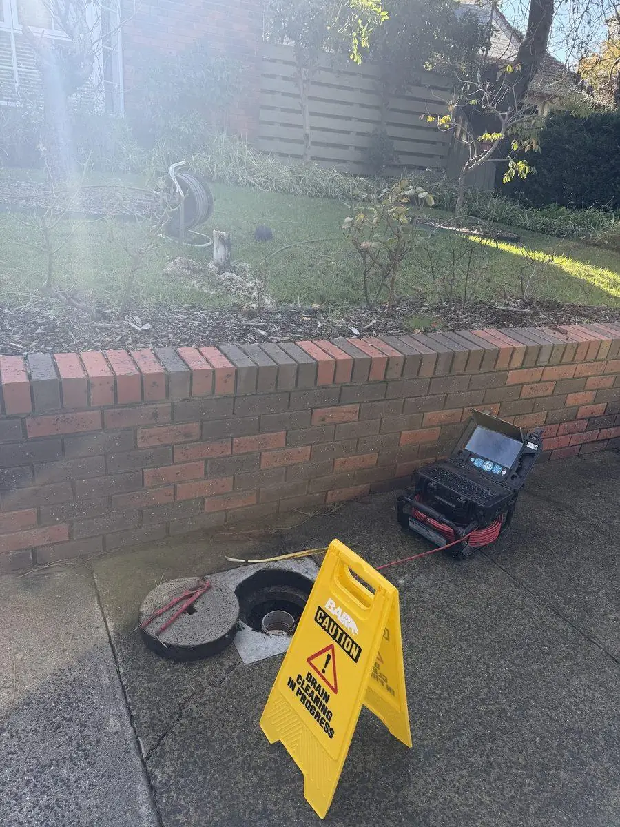CCTV drain inspection set up in Mentone