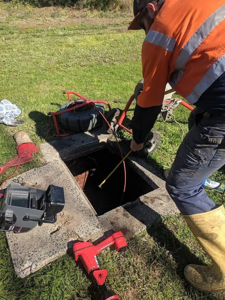CCTV inspection of a stormwater pit in a grassed reserve
